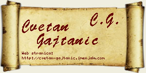 Cvetan Gajtanić vizit kartica